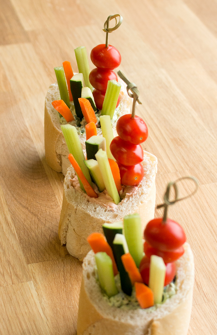 Veggies & Dip Baguettes Goldminer Bakery