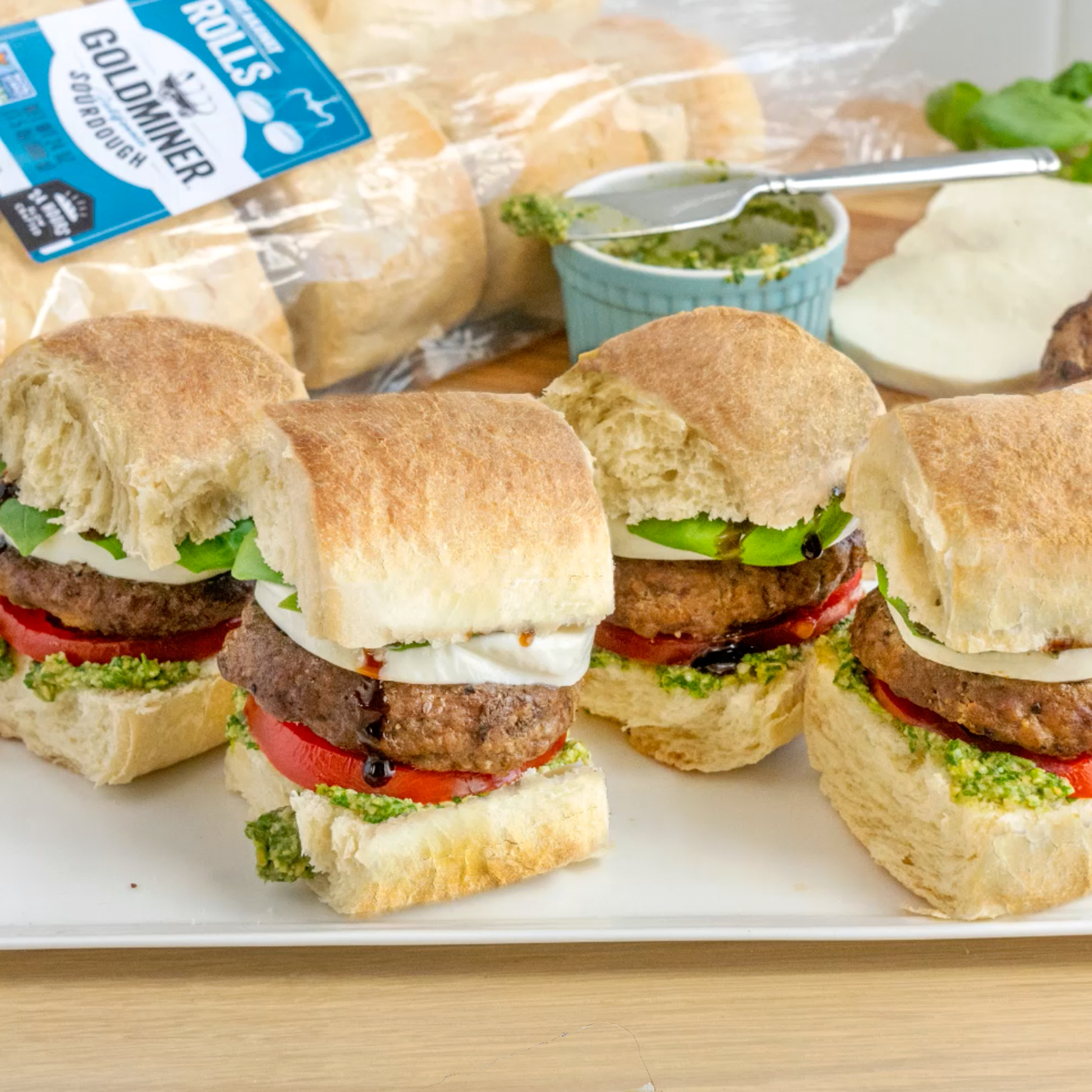 Caprese Sourdough Sliders | Goldminer Bakery