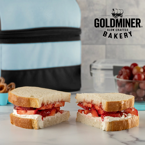 Cream Cheese & Jam on Sourdough Goldminer Bakery